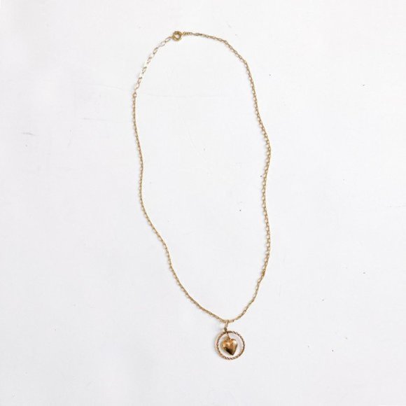VINTAGE Heart Necklace, Gold - Picture 1 of 6